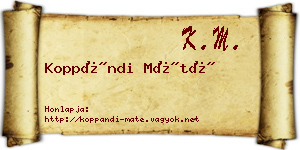 Koppándi Máté névjegykártya