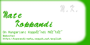 mate koppandi business card